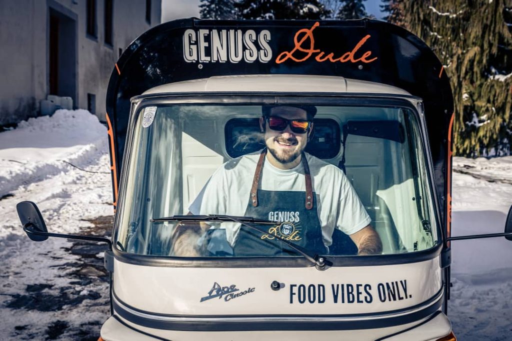 GenussDude mit Ape von Vorne