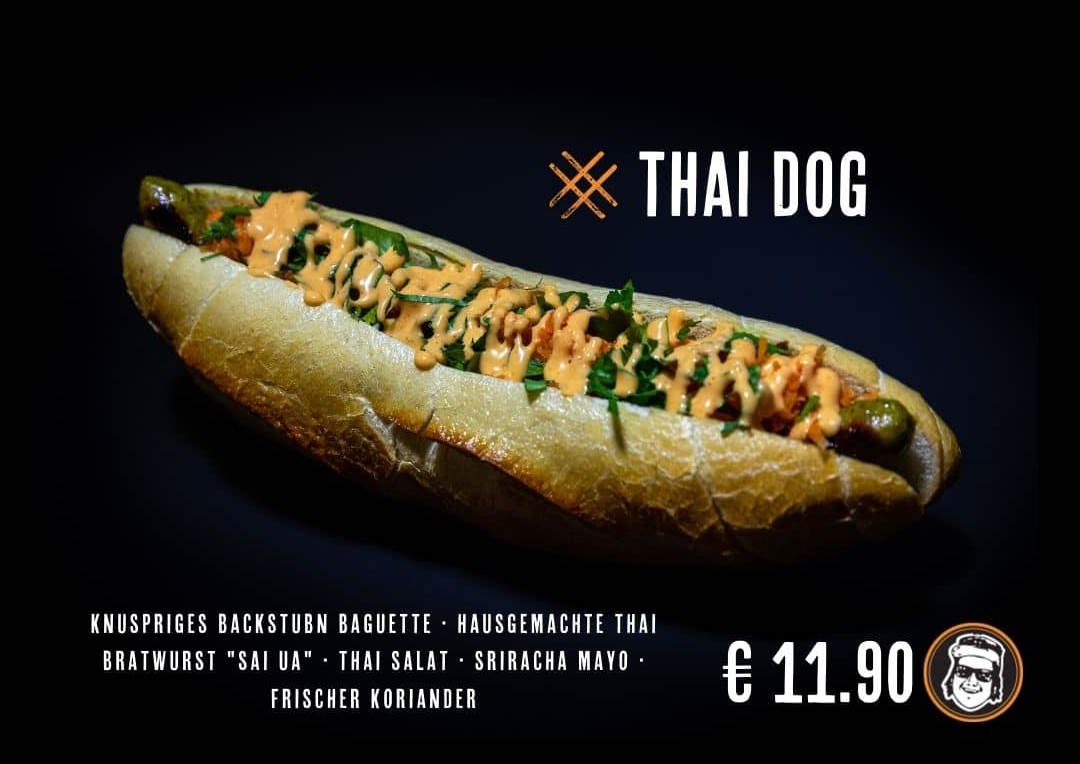 Thai Dog mit hausgemachter Sai Ua Thai Bratwurst