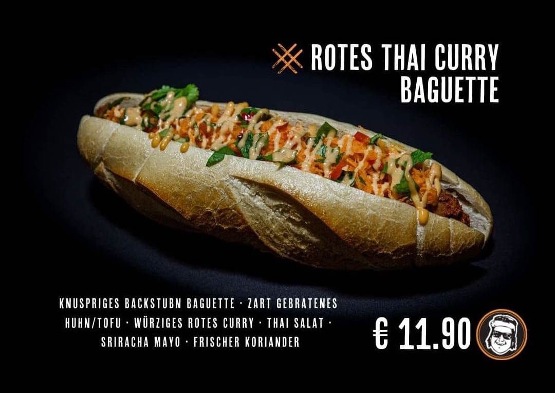 rotes Thai Curry Baguette